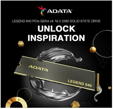 SSD накопитель ADATA Legend 840 512 GB (ALEG-840-512GCS), NVMe 1.4, M.2 2280 PCIe 4.0 x4, (up to 5000/3400 MB/s)
