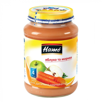 Дитяче пюре Hame яблуко та морква 190 г (1215291)