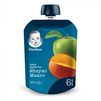 Детское пюре Gerber яблоко манго 90 г (7613036345866)