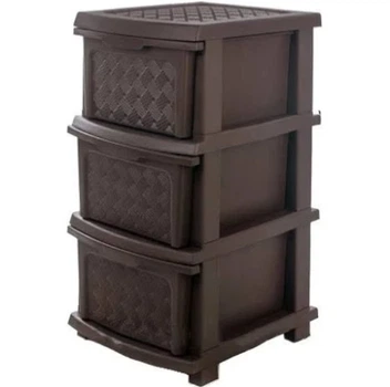 Комод пластиковый R-plastic 10306 3 яруса Коричневый