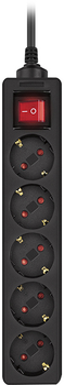 Сетевой фильтр-удлинитель Real-El RS Protect M 3 м Black (EL122300028)