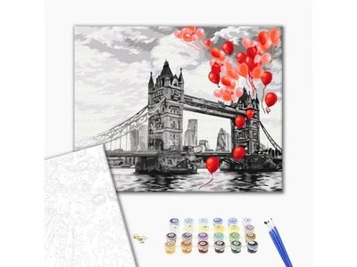 Картина по номерам Воздушные шарики над Тауэрским мостом, Brushme (40х50 см), BS51704