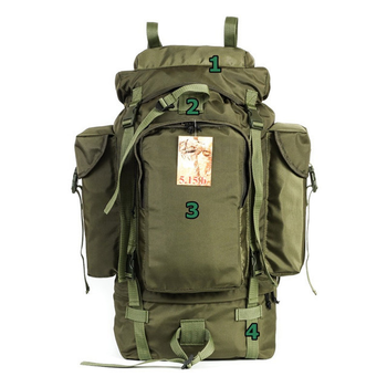 Туристичний армійський міцний рюкзак 5.15.b 75 літрів афган.