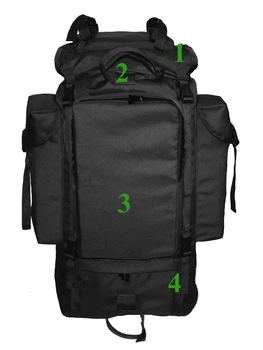 Тактичний туристичний армійський супер-міцний рюкзак 5.15.b на 100 літрів Чорний