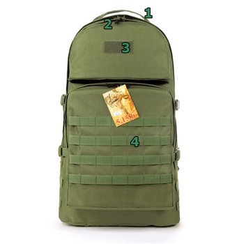Тактический армейский туристический крепкий рюкзак 5.15.b 60 литров олива.
