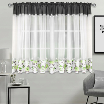 Штора-вуаль Verona Любек Flowers 155 х 400 см (11356354721Gn) зелений