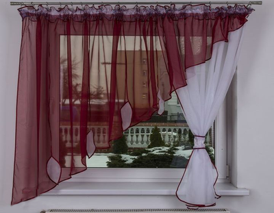 Штора-вуаль Verona LIMA Curtain Leaves 150 х 370 см (7173682960Br) бордовий
