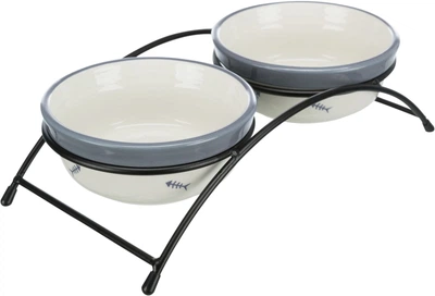 Підставка з мисками з кераміки для кішок Trixie Eat on Feet 250 мл (TX-24790)