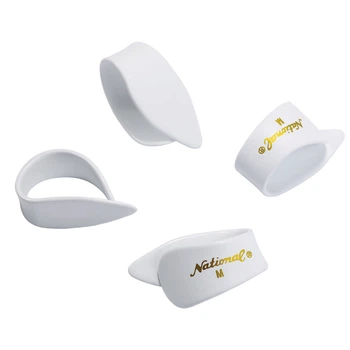 Набор медиаторов когтей на пальцы D'ADDARIO NATIONAL FINGER PICKS - White Celluloid, Large, 4 pack