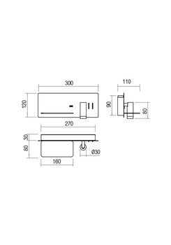 Бра Redo BROOK AP LED 1x8W+1x3W USB 3000K GD (5.1.2) 01-2984