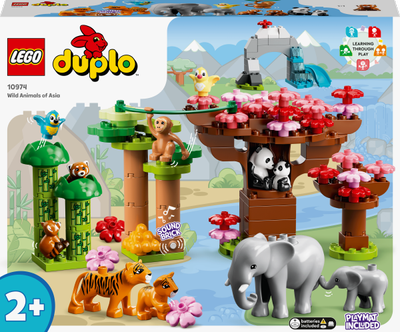 Zestaw klocków LEGO DUPLO Town Dzikie zwierzęta Azji 116 elementów (10974)