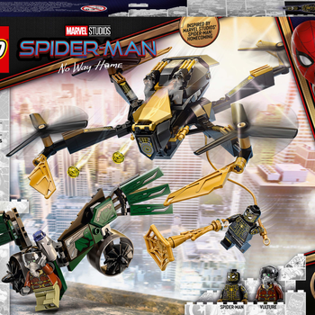 Zestaw klocków LEGO Super Heroes Marvel Pojedynek dronów Spider-Mana 198 elementów (76195)