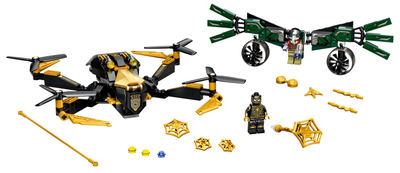 Zestaw klocków LEGO Super Heroes Marvel Pojedynek dronów Spider-Mana 198 elementów (76195)