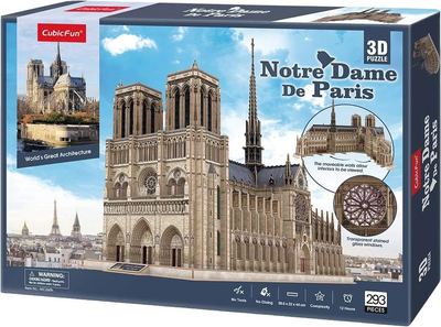 Puzzle 3D CubicFun Notre Dame de Paris otwarcie (MC260h) (6944588202606)