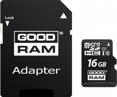 Goodram microSDHC 16GB UHS-I class 10 + adapter (M1AA-0160R12)