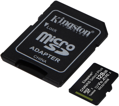 Kingston microSDXC 128 GB Canvas Select Plus Class 10 UHS-I U1 V10 A1 + adapter SD (SDCS2/128 GB)