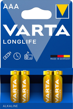 Батарейка Varta Longlife AAA BLI 4 Alkaline (04103101414) (4008496525072)