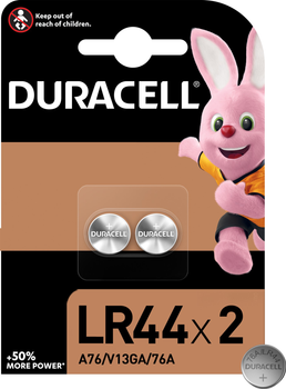 Лужна батарейка Duracell Specialty 1.5 В LR44 76A / A76 / V13GA 2 шт (5000394504424)