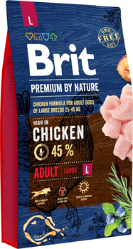 Sucha karma dla psów dużych ras BRIT Premium Adult L z kurczakiem 8 kg (8595602526451)