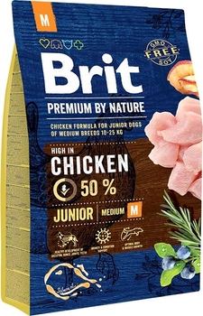 Сухий корм для цуценят та молодих собак середніх порід Brit Premium Junior M зі смаком курки 3 кг (8595602526321)