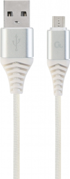 Кабель Cablexpert USB — MicroUSB 1 м Silver/White (CC-USB2B-AMmBM-1M-BW2)