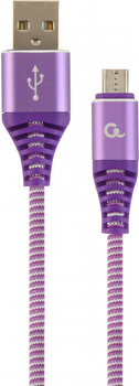 Kabel Cablexpert USB - MicroUSB 1 m Fioletowy/Biały (CC-USB2B-AMmBM-1M-PW)