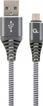 Kabel Cablexpert USB na MicroUSB 1 m gwiezdna szarość/biały (CC-USB2B-AMmBM-1M-WB2)