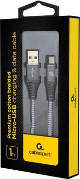 Кабель Cablexpert USB — MicroUSB 1 м Space Grey/White (CC-USB2B-AMmBM-1M-WB2)