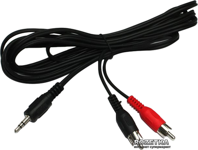 Stereofoniczny kabel audio Cablexpert CCA-458-2.5M 3,5 mm - 2xRCA 2,5 m Czarny