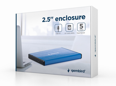 Зовнішня кишеня Gembird для 2.5" SATA USB 3.0 Dark Blue (EE2-U3S-3-DB)