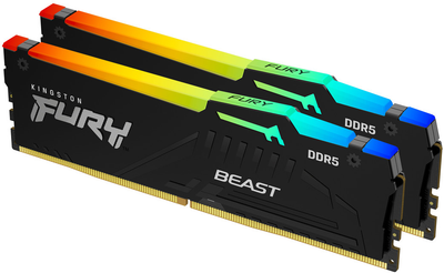 Оперативна пам'ять Kingston FURY DDR5-6000 32768MB PC5-48000 (Kit of 2x16384) Beast RGB AM5 Black (KF560C36BBEAK2-32)