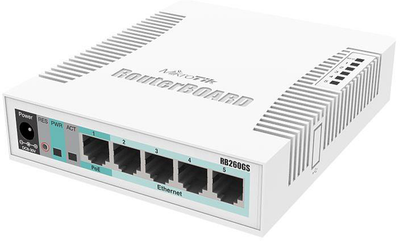 Комутатор MikroTik CSS106-5G-1S (RB260GS) (5x1Gb, 1x SFP)