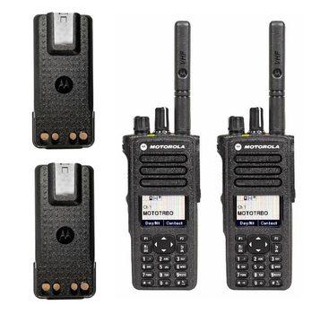 Комплект 2 шт Рация Motorola DP4800e VHF в максимальной комплектации AES-256 с усиленной антенной и дополнительным аккумулятором