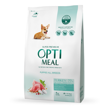 Сухой корм для щенков всех пород Optimeal Puppy All Breed с индейкой 4 кг