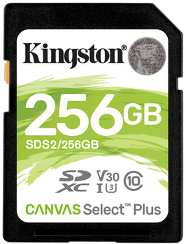 Kingston SDXC 256GB Canvas Select Plus Class 10 UHS-I U3 V30 (SDS2/256GB)