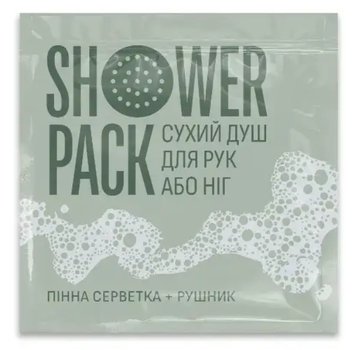 Губка одноразова з дерматологічним гелем – Shower Pack (сухий душ для рук або ніг)