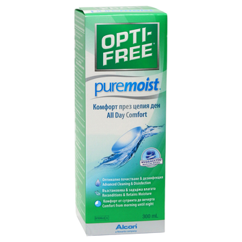 Розчин для лінз Alcon Opti-Free PureMoist 300 мл, Оптифрі, Пур Моіст вода для лінз. Рідина