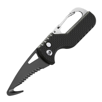Брелок-нож для ключей и распаковки 108 мм Черный с черным лезвием (sv101331b)