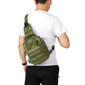 Тактическая сумка-рюкзак через плечо 6 л Олива