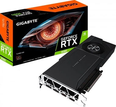 Відеокарта Gigabyte GeForce RTX 3080 Turbo 10G 10 GB GDDR6X (320 bit) (1710/19000) (2 х HDMI, 3 x DisplayPort) (GV-N3080TURBO-10GD)