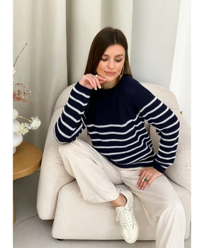 Джемпер смужка індіго Cotton S/M