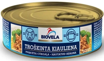 Консерва BIOVELA Свинина тушкована Преміум (вміст м’яса 80 %) 250 г