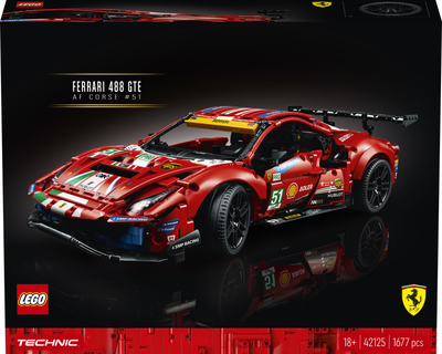 Zestaw klocków LEGO Technic Ferrari 488 GTE AF Corse #51 1677 elementów (42125)
