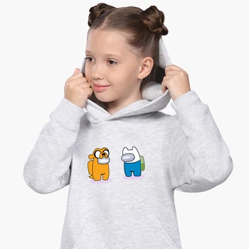 Дитячий худий Амонг Ас Час пригод Фін та Джейк (Among Us Adventure Time Finn & Jake) Світло-сірий меланж (9298-2414) 140 см