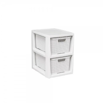 Комод на 2 ящика RATTAN міні - Білий