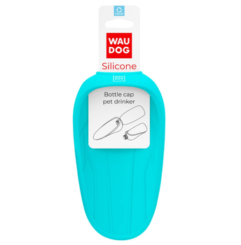 Поилка-насадка на бутылку WAUDOG Silicone, голубая, 165х90 мм