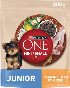 Сухой корм Purina One Mini/Small Junior для щенков мелких пород с курицей 800 г (7613035027022)