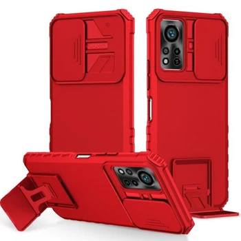 Защитный чехол с подставкой Deexe Bibercas для Infinix Hot 11s NFC (X6812B) - Red