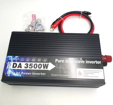 Авто інвертор 12V-220V перетворювач напруги чистий синус для котла насоса холодильника 3500W правильна синусоїда Eryuan 12в-220в 3500 Вт