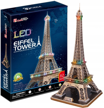 Puzzle 3D CubicFun Wieża Eiffla LED (L091h)